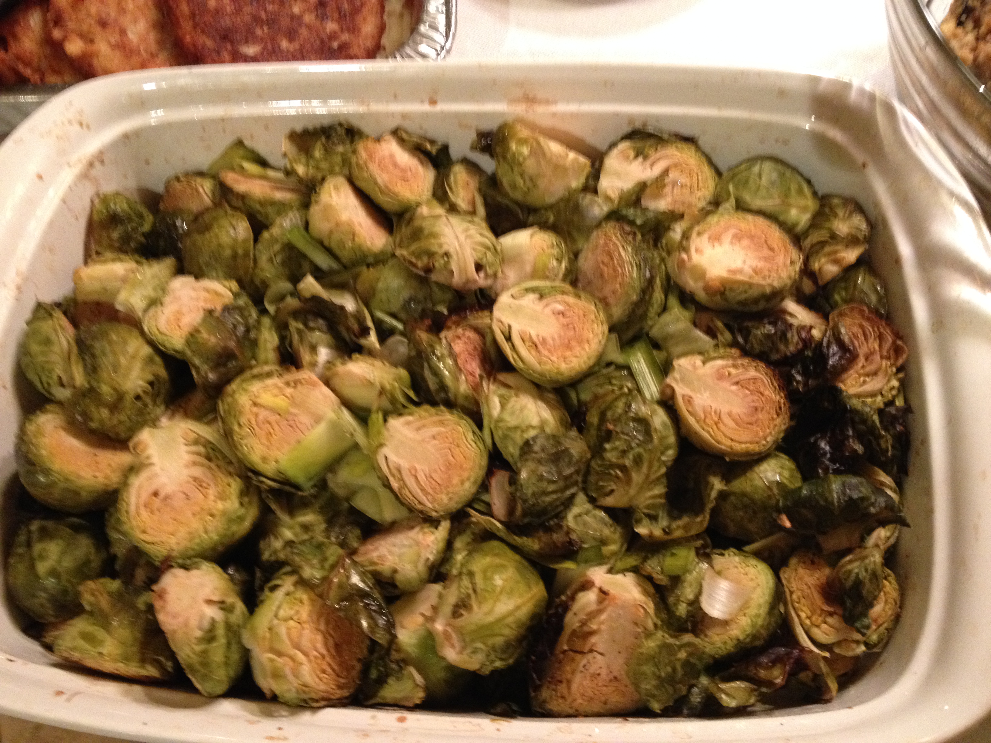 Roasted Brussel Sprouts & Leeks – Thanksgiving & Channukkah 2013